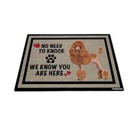 GABSHAIM Welcome Dog Doormat Welcome Floor Mat Cute Poodle Dog No Need to Knock I Know You're Here Heart Paws Indoor Outdoor Home Decor 17.7 x 27.5 Inch Style 3
