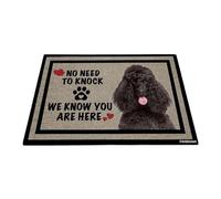 GABSHAIM Welcome Dog Doormat Welcome Floor Mat Cute Poodle Dog No Need to Knock I Know You're Here Heart Paws Indoor Outdoor Home Decor 17.7 x 27.5 Inch Style 4