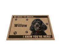 GABSHAIM Welcome Doormat Personalized Poodle Dog Name Door Mat No Need to Knock I Know You're Here Floor Mat for Indoor Outdoor Decor 15.7"x23.6" Style 1