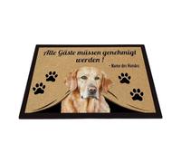 GABSHAIM Welcome Doormat with Chesapeake Bay Retriever Dog, Personalized Name, Motif All Guests Must Be Approved Floor Mat for Indoor and Outdoor Use, 45x70 cm