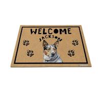 GABSHAIM Welcome Floor Mat Personalized Cattle Australian Dog Doormat for Front Door Entryway Indoor Outdoor Decoration 23.6 x 35.4 Inch