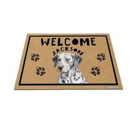 GABSHAIM Welcome Floor Mat Personalized Dalmatian Dog Doormat for Front Door Entryway Indoor Outdoor Decoration 23.6 x 35.4 Inch