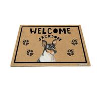 GABSHAIM Welcome Floor Mat Personalized Rat Terrier Dog Doormat for Front Door Entryway Indoor Outdoor Decoration 23.6 x 35.4 Inch