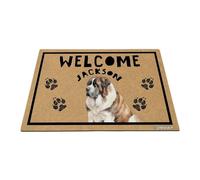GABSHAIM Welcome Floor Mat Personalized St. Bernard Dog Doormat for Front Door Entryway Indoor Outdoor Decoration 15.7 x 23.6 Inch