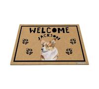 GABSHAIM Welcome Floor Mat Personalized Welsh Corgi Dog Doormat for Front Door Entryway Indoor Outdoor Decoration 17.7 x 27.5 Inch Style 1