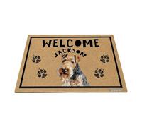 GABSHAIM Welcome Floor Mat Personalized Welsh Terrier Dog Doormat for Front Door Entryway Indoor Outdoor Decoration 15.7 x 23.6 Inch