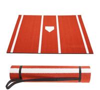 GABTRUK Baseball Hitting Mat, 6 * 4ft Home Plate Mat with Anti-Slide Rubber Back, Portable Batters Box Turf Mat Baseball for Hitting Practice - Indoor and Outdoor Use