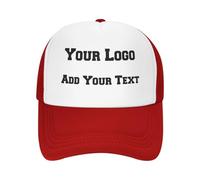 GABWIO Personalised Cap Custom Baseball Caps for Men, Adjustable Trucker Cap with Logo/Text/Photo, Mesh Dad Hat, Running, Golf, Sports Hats Red