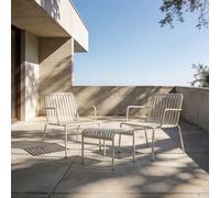 Gaby - 2-seater cream metal lounge set Beige