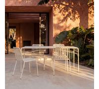 Gaby - Cream metal 4-seater garden set Beige