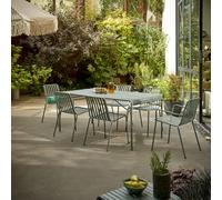 Gaby - Green metal 6-seater garden set Green