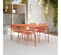 Gaby - Orange metal 4-seater garden set Orange