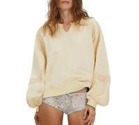 Gacaky Sweatshirt for Women Oversized Fleece Embroidered Crochet Hoodies Cropped Pullover Tops Fall Fashion Outfits Clothes, Apricot, Medium