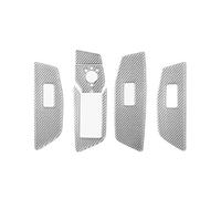 GACBDXA Car Interior Window Switch Buttons Panel Trim Compatible for Audi A3 8Y S3 2021-2025 4pcs Sticker Carbon Fiber Tuning Accessories(Carbon Silver LHD)