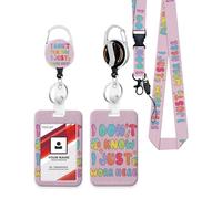 GACCAP Heavy Duty ID Badge Holder with Retractable Badge Reel Clip, Breakaway Lanyards, Vertical ID Card Holder for Nurses, Doctors, Teachers, Women, Men - I Dont Know I Just Work Here