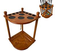 GACCO BILLIARDS Floor Pool Cue Rack Hold 8 Cue Sticks & Billiard Accessories. Corner Stand Pool Cue Holder Made of 100% Solid Hardwood. Provided Ball Rack Hook. CUE RACK ONLY (Classic Oak)