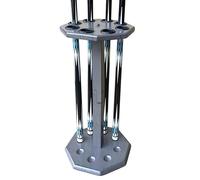 GACCO BILLIARDS Freestanding Billiard Cue Rack, Pool Table Accessories Hold 8 Cues, Pool Cue Stick Holder, Wooden Floor Stand Pool Cue Holder for Billiard Game Room (Gray)