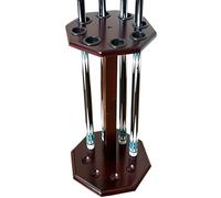 GACCO BILLIARDS Freestanding Billiard Cue Rack, Pool Table Accessories Hold 8 Cues, Pool Cue Stick Holder, Wooden Floor Stand Pool Cue Holder for Billiard Game Room (FLOOR-8-MAHOGANY)