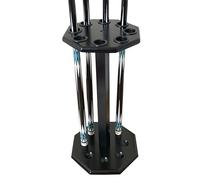 GACCO BILLIARDS Freestanding Billiard Cue Rack, Pool Table Accessories Hold 8 Cues, Pool Cue Stick Holder, Wooden Floor Stand Pool Cue Holder for Billiard Game Room (Black)