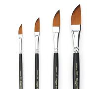 GACDR Dagger Striper Brush Set - 4 PCS Premium Watercolor Pinstriping Brushes Set with Korean Nylon Hair for Detail, Fine Lines, Acrylic, Ink, Gouache