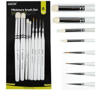 GACDR Dry Brush Miniature Painting, 4 Dry Brushes & 4 Ultra Fine Micro Detail Brushes for Model Painting, 40k, Acrylic Detailing,Paint by Number
