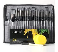 GACDR Paint Brushes for Acrylic Painting 24 Pieces Acrylic Paint Brush Set with Cloth Roll Case and 2 Sponges, Paint Brishes for Oil Watercolor Gouache