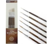 GACDR Rigger Liner Brushes, 6 Pcs Extra Long Fine Tip Paint Brush Set Script Pinstriping Scroll Outlining Brush for Watercolor Acrylic