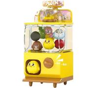 Gacha Machine,Mini Animals Vending Machine Electronic Arcade Game for Girls Boys Ages 3-8 Cute Animal Theme Plush Home Small Game (Yellow)