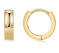 Gacimy Gold Huggie Earrings for Women 14K Real Gold Plated, 4mm Thick Small Gold Hoop Earrings Cartilage Ear Cuff for Women, 15 mm, Brass, No Gemstone