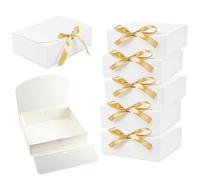 Gad2go 10 Pieces Gift Boxes with Lids 27 x 20 x 8 cm Kraft Gift Box White Present Packaging Box for Wedding Birthday Festival Christmas Party