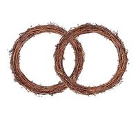 Gad2go 2 Pack Christmas Wreath 30cm Christmas Rattan Wreath Base Hand-woven Round Wreath Frame for Christmas Halloween Thanksgiving Door Wall Decor