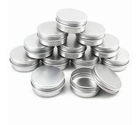 Gad2go 20 Pieces Aluminum Tins Jars with lids 30ml Round Cans Container Sample Pots for Candle Lip Balm Lotion Crafts Jewelry (52x52x20mm)
