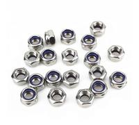 Gad2go 20 Pieces M8 Nyloc Nuts 8 mm Locking Nuts 304 Stainless Steel Hex Nylon Insert Lock Nut for Screw Bolt