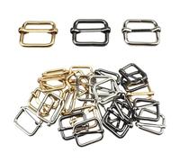 Gad2go 30 Pieces Slides Buckle Metal Rectangle Adjuster Triglides Slides Buckle for DIY Leathercraft Bag Belt (26x20x3.8 mm)