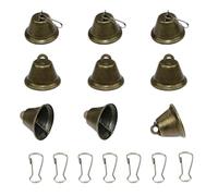 Gad2go 30 Pieces Vintage Jingle Bells 38mm Small Craft Vintage Bell with Spring Hook for Making Hanging Wind Chimes DIY Crafts Dog Pet Wedding Christmas Decor,Bronze (38x38x37mm)