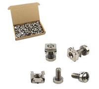 Gad2go 50 Pack Rack Mount Cage Nuts Screws and Washers Kit M6 x 20 mm Server Rack Screw and Cage Nut for Audio Server Shelves Cabinets,Silver