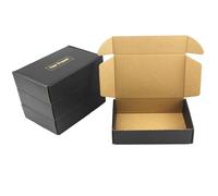 Gad2go 8 Pack Cardboard Gift Boxes 18 x 11 x 5 cm Small Gift Wrapping Boxes Black Present Mailing Box for Wedding Birthday Party Holiday