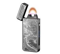 GADATOP Dragon Electric Arc Plasma Windproof Lighter, USB Rechargeable, Outdoor, Metal, Black Dragon