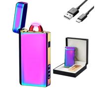 GADATOP Electric Lighter Arc Plasma Flame Lighter Type-C Rechargeable Lighter Windproof Lighter Outdoor Cool LLighter with LED Battery Indicator for Candles, Fireworks (Color)