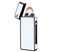 GADATOP Electric Lighter Arc Plasma Flame Lighter USB Rechargeable Lighter Outdoor Windproof Electronic Lighter Metal lighter Candle Lighter with Long Battery Life for Camping, Hiking (Silver)