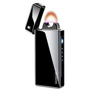 GADATOP Electric Lighter Arc Plasma Flame Lighter USB Rechargeable Lighter Outdoor Windproof Electronic Lighter Metal lighter Candle Lighter with Long Battery Life for Camping, Hiking (Black)