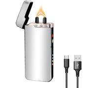 GADATOP Electric Lighter, Plasma Lighter, Flame, Rechargeable Lighters, Windproof Lighters (Elegant Silver)