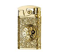 GADATOP Electric Windproof Flameless Rechargeable USB Lighter Lighter Double Arc Fire Starter for Camping & Outdoor - Flameless Electronic Lighter with Power Display, Gift Box (Gold)