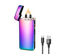 GADATOP Flame Arc Plasma Lighter,Electric Lighter, USB Rechargeable Electric Lighters Windproof Waterproof Lighter with LED Battery Indicator (Rainbow)