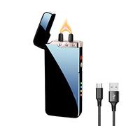 GADATOP Flame Arc Plasma Lighter,Electric Lighters, USB Rechargeable Electric Lighters Windproof Waterproof Lighter with LED Battery Indicator (Black)