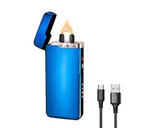 GADATOP Flame Arc Plasma Lighter, USB-Rechargeable, Windproof & Waterproof with LED Battery Indicator (Blue)