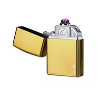 GADATOP Triple-Arcs Electric Lighter, Fashion Metal Plasma Electronic Lighter, USB Rechargeable Lighter Windproof Lighter with Battery Indicator (Gold)