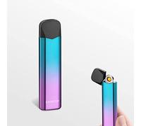 GADATOP Ultra Thin Tungsten Electric Lighter Tact Switch Windproof Rechargeable USB with LED Indicator (Purple)