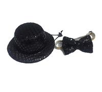GADAW Dog Top Hat & Bow Ties Pet Neckties Hat Black Sequined Decorations Pet Birthday Costumes For Dog Christmas Birthday