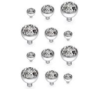 Gadeaila 14G Dermal Piercing Jewelry Tops Base Titanium Dermals Anchor Tops Piercing for Women Men Opal CZ Turquoise Flat Moon Star Heart Ball 2MM 3MM 4MM Dermal Piercing Tops 948Pcs, Metal Crystal,
